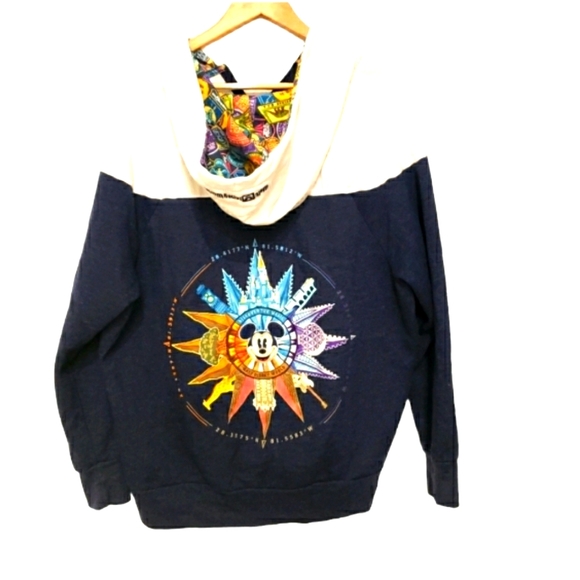 Disney Jackets & Blazers - Disney Parks Mickey Mouse Compass Graphic Embroidery Zip Jacket Size 1X Passport